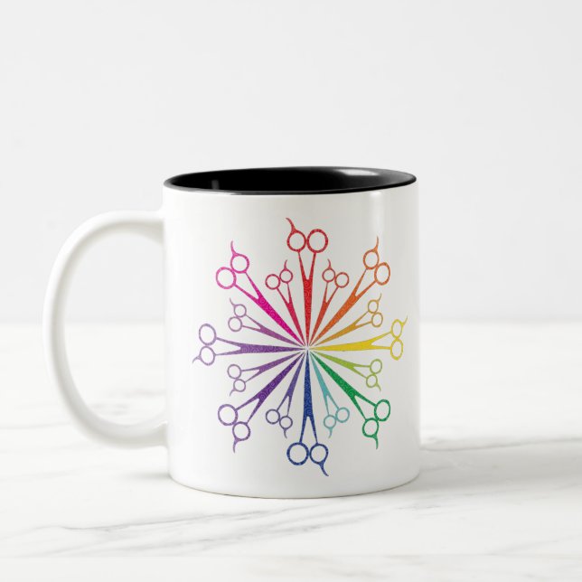 Caneca De Café Em Dois Tons círculo de tesoura (Esquerda)