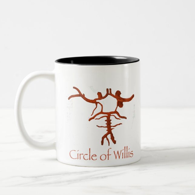 Caneca De Café Em Dois Tons Círculo de Willis Brain Anatomy Neuro (Esquerda)