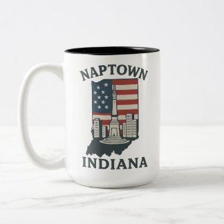 Caneca De Café Em Dois Tons Círculo Monumento de Naptown Indiana