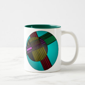 Caneca De Café Em Dois Tons Círculos