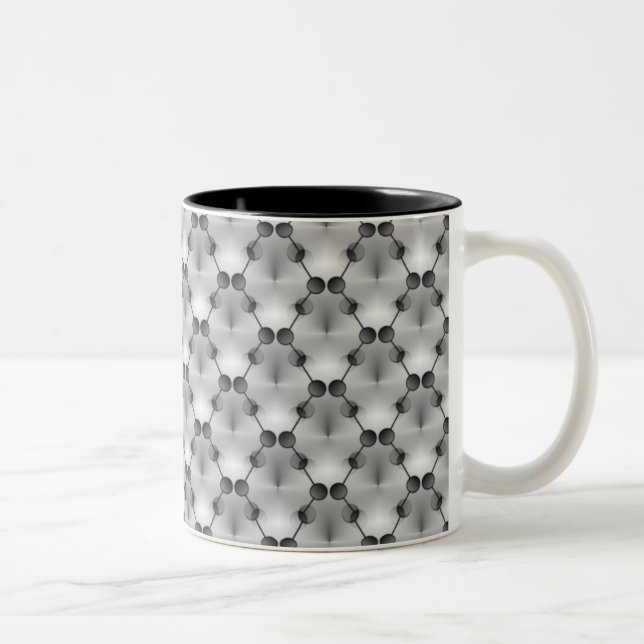 Caneca De Café Em Dois Tons Círculos de Funk Retro Mug, Prata (Direita)