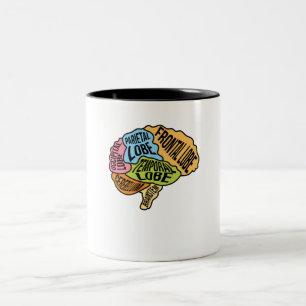 Caneca De Café Em Dois Tons Cirurgia de Peças Cerebrais Médico Gráfico do C