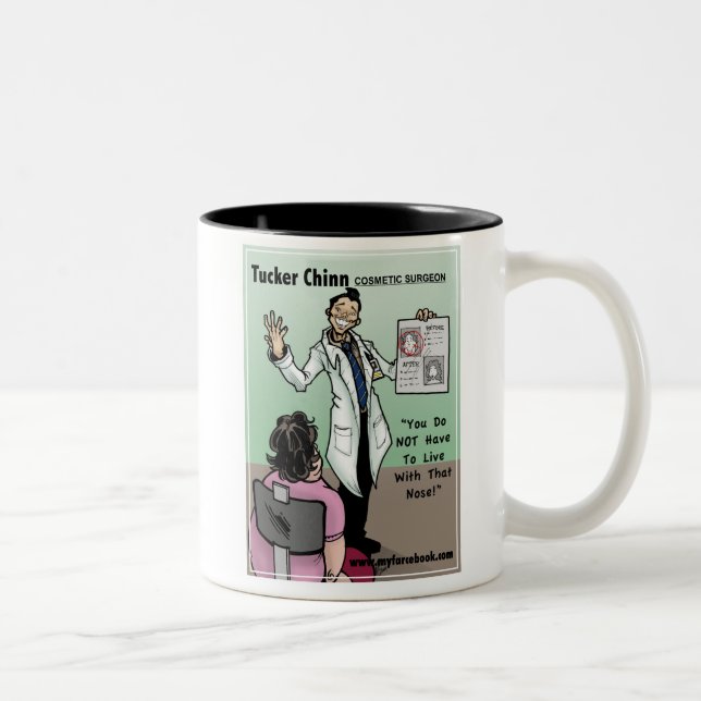 Caneca De Café Em Dois Tons Cirurgião cosmético de Tucker Chinn- (Direita)