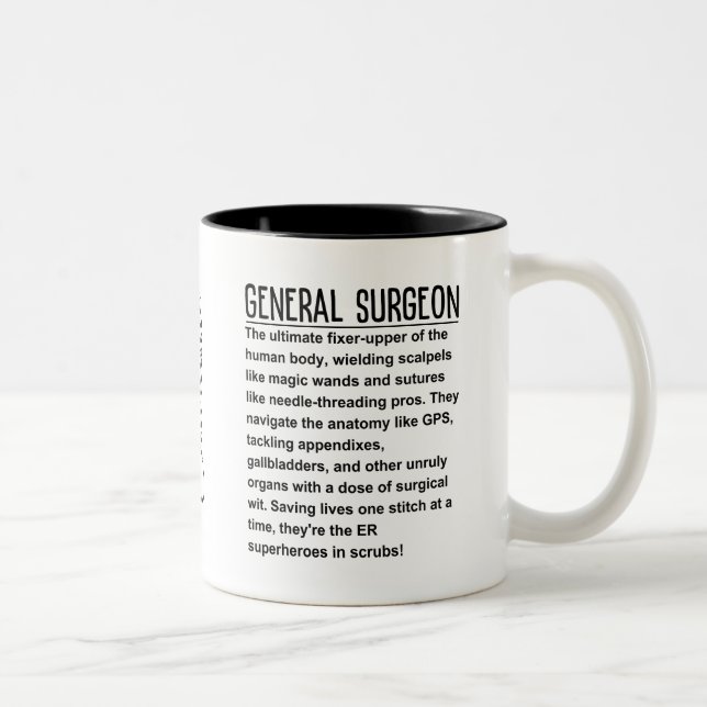 Caneca De Café Em Dois Tons Cirurgião geral (Direita)