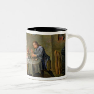 Caneca De Café Em Dois Tons Cirurgião que tende o pé de um ancião