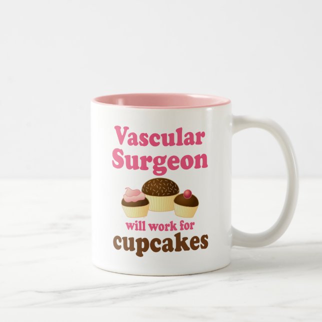 Caneca De Café Em Dois Tons Cirurgião vascular engraçado (Direita)