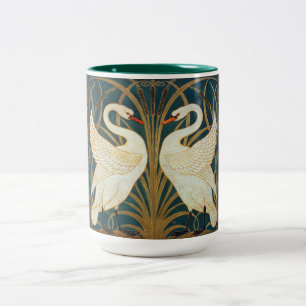 Caneca De Café Em Dois Tons Cisne do guindaste de Walter, precipitação e art