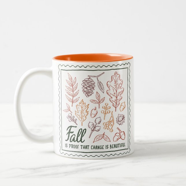 Caneca De Café Em Dois Tons Citação (Esquerda)