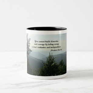 Caneca De Café Em Dois Tons Citação de Abraham LIncoln: Você não pode construi
