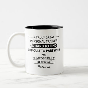 Caneca De Café Em Dois Tons Citação de Agradecimento Personalizada para Treina
