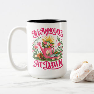 Caneca De Café Em Dois Tons Citação de Amante de Livros "Nós Anotamos ao Amanh
