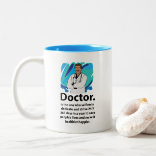 Caneca De Café Em Dois Tons Citação de Apreciação de Médico