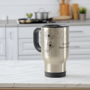 Caneca De Café Em Dois Tons Citação de Desejo de Dente-de-Leão