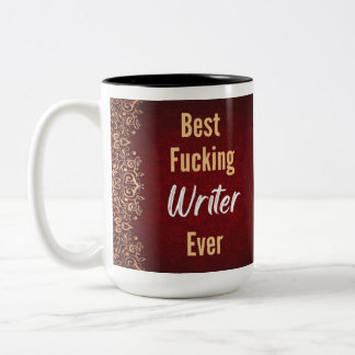 Caneca De Café Em Dois Tons Citação de Escritor Engraçado em Negrito Projeto d