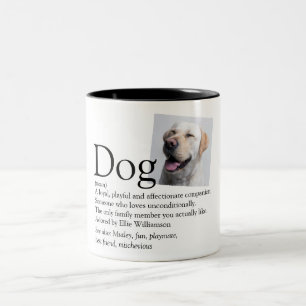 Caneca De Café Em Dois Tons Citação de foto de definição de melhor cachorro fo