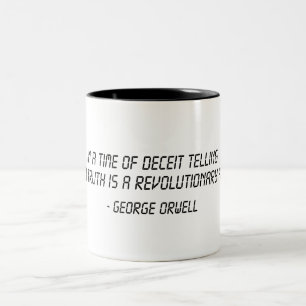Caneca De Café Em Dois Tons Citação de George Orwell