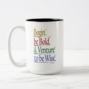 Caneca De Café Em Dois Tons Citação de Horácio Mágico 15oz. Mug De Duas Tonela