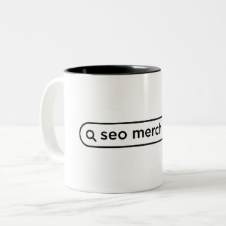 Caneca De Café Em Dois Tons Citação de Merch SEO