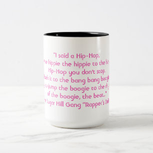 Caneca De Café Em Dois Tons Citação de Rap do The Sugar Hill Gang