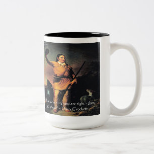 Caneca De Café Em Dois Tons Citação de Sabedoria "Vá em Frente" de Davy Crocke