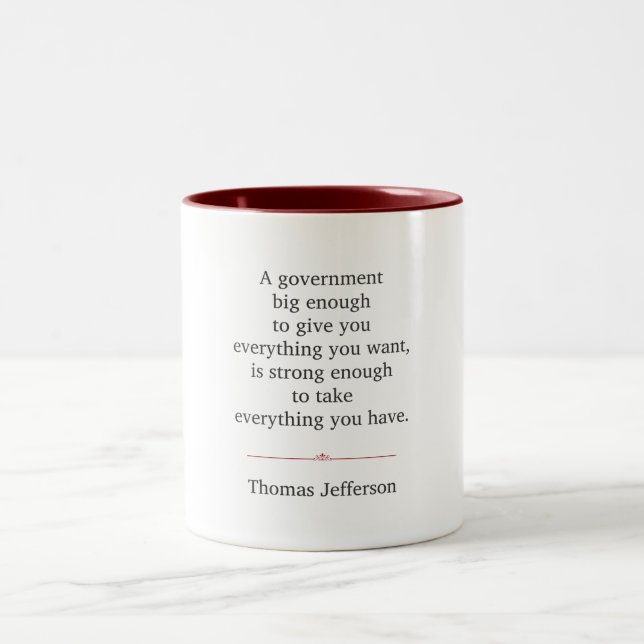 Caneca De Café Em Dois Tons Citação de Thomas Jefferson (Centro)