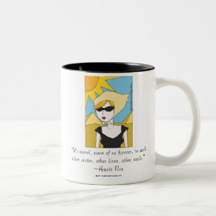 Caneca De Café Em Dois Tons Citação de Viagem Anaïs Nin