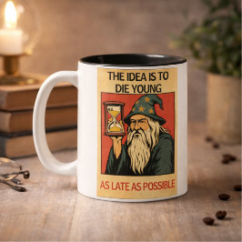 Caneca De Café Em Dois Tons Citação Divertida de Mago