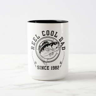 Caneca De Café Em Dois Tons Citação Divertida de Pesca Carinha Legal de Pai De