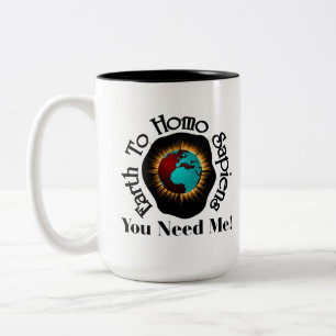 Caneca De Café Em Dois Tons Citação do Dia da Terra para Homo Sapiens