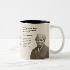 Caneca De Café Em Dois Tons Citação do Monograma HARRIET TUBMAN da Escritura P