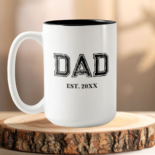 Caneca De Café Em Dois Tons Citação do Papai Tipografia Esportiva Vintage Dia 