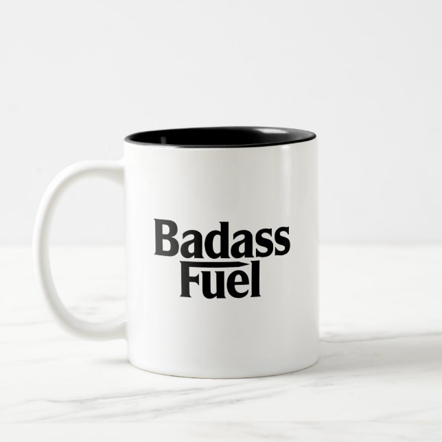 Caneca De Café Em Dois Tons Citação Engraçada da Trendy Fuel (Esquerda)