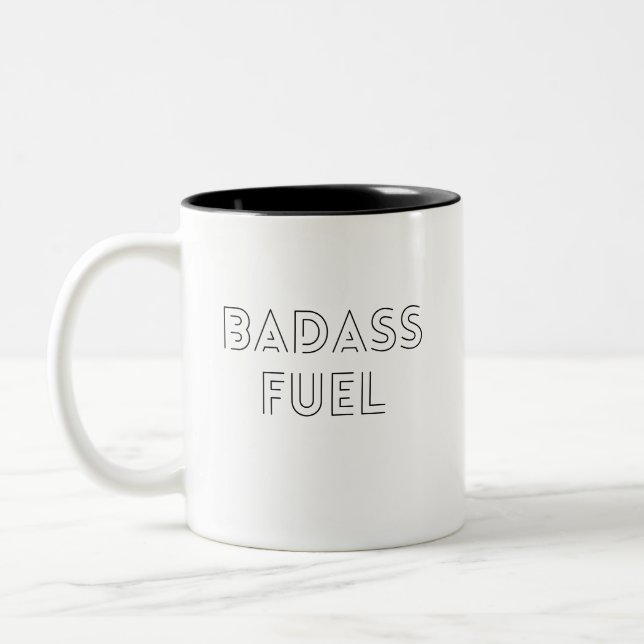 Caneca De Café Em Dois Tons Citação Engraçada da Trendy Fuel (Esquerda)