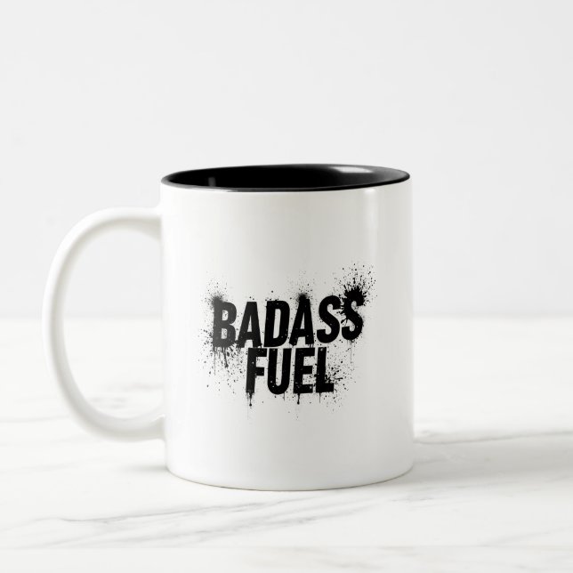Caneca De Café Em Dois Tons Citação Engraçada da Trendy Fuel (Esquerda)