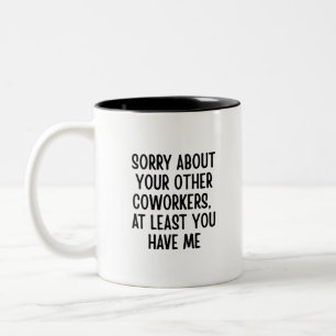 Caneca De Café Em Dois Tons Citação engraçada de colega de trabalho, presente