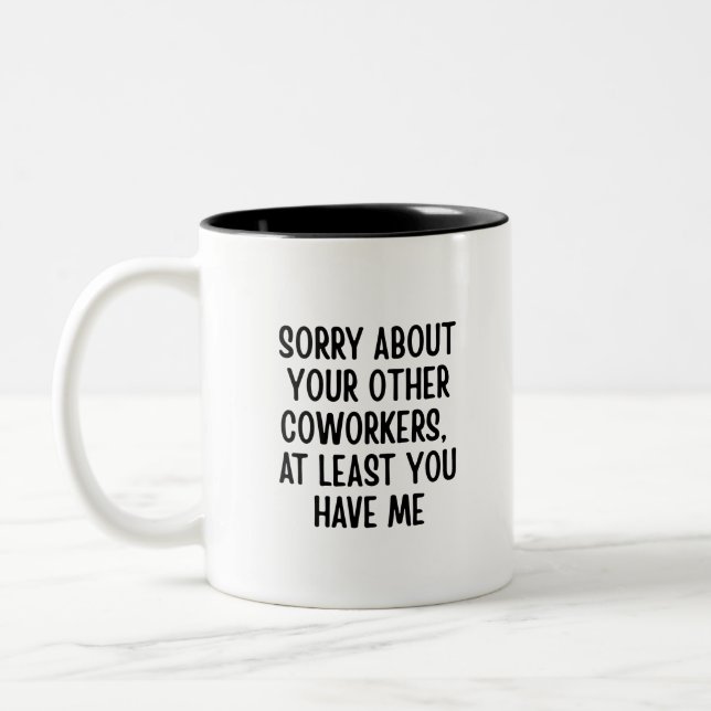 Caneca De Café Em Dois Tons Citação engraçada de colega de trabalho, presente  (Esquerda)