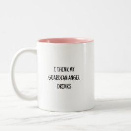 Caneca De Café Em Dois Tons Citação engraçada e humorística de Anjo da Guarda 