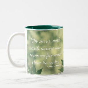 Caneca De Café Em Dois Tons Citação Inspiradora da Natureza