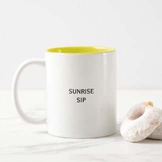 Caneca De Café Em Dois Tons Citação Inspiradora de Sip Sunrise