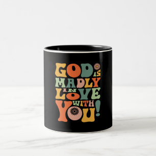 Caneca De Café Em Dois Tons Citação Inspiradora do Amor de Deus