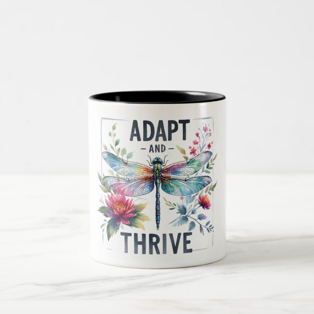 Caneca De Café Em Dois Tons Citação Inspirativa/Ditos/Dragonfly (Centro)