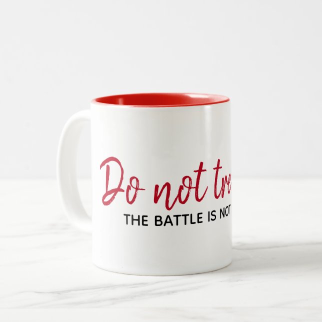 Caneca De Café Em Dois Tons Citação Inspirativa em Branco (Frente Esquerda)