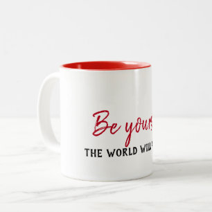 Caneca De Café Em Dois Tons Citação Inspirativa em Branco