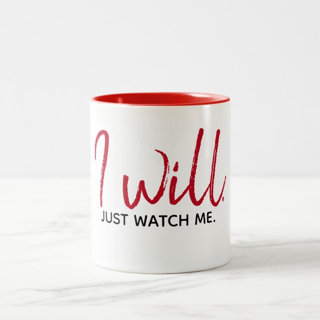 Caneca De Café Em Dois Tons Citação Inspirativa em Branco (Centro)