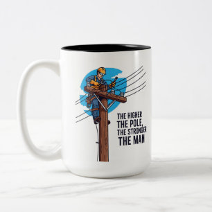 Caneca De Café Em Dois Tons Citação Motivacional de Eletricista engraçada