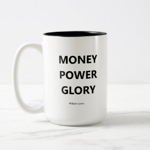 Caneca De Café Em Dois Tons Citação Motivacional de Negócios Preto e Branco