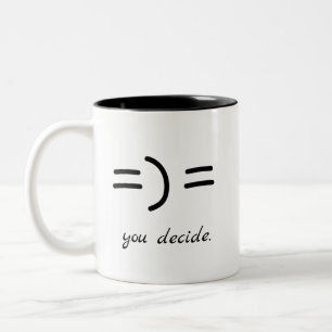 Caneca De Café Em Dois Tons Citação Motivacional Feliz Triste Você Decide Posi