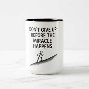 Caneca De Café Em Dois Tons citação motivacional não desiste da esperança de f