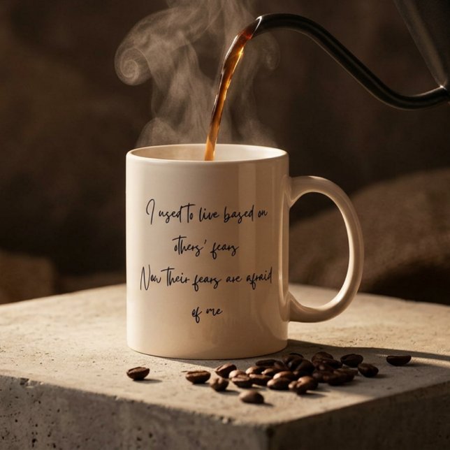 Caneca De Café Em Dois Tons Citação Personalizada de Empoderamento e Confiança (Criador carregado)