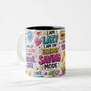Caneca De Café Em Dois Tons Citação sarcástica engraçada